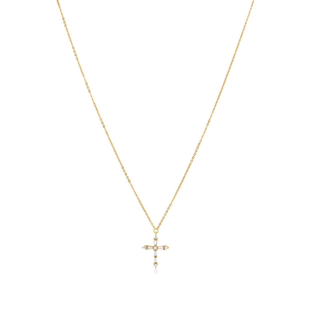 CZ Cross Pendant Necklace-Embark Fine Jewelry