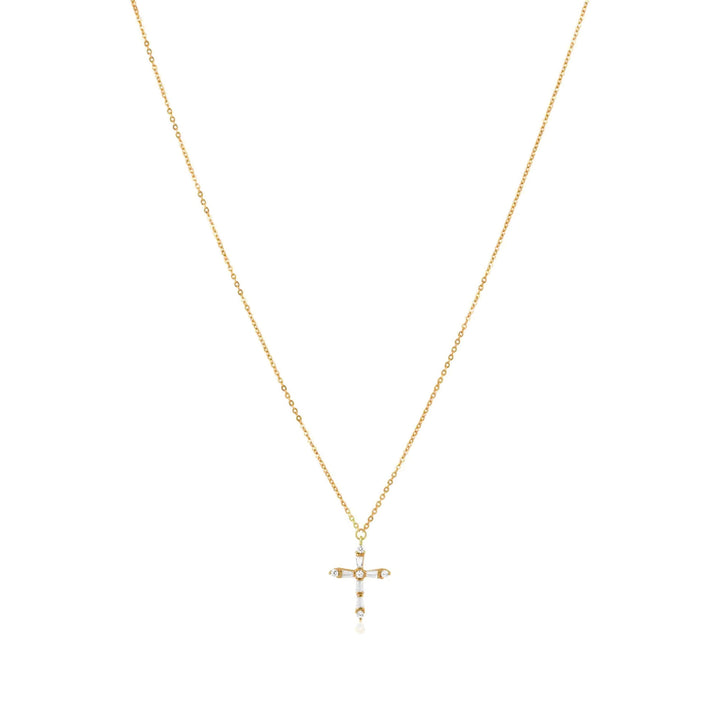 CZ Cross Pendant Necklace-Embark Fine Jewelry