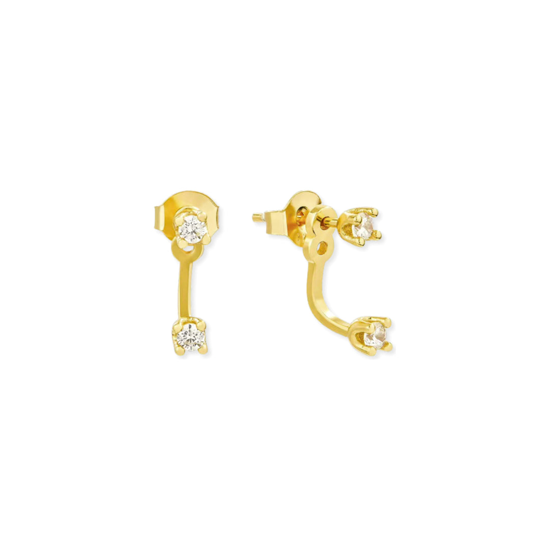 Dainty Front &amp; Back Stud Earring CZ-Embark Fine Jewelry