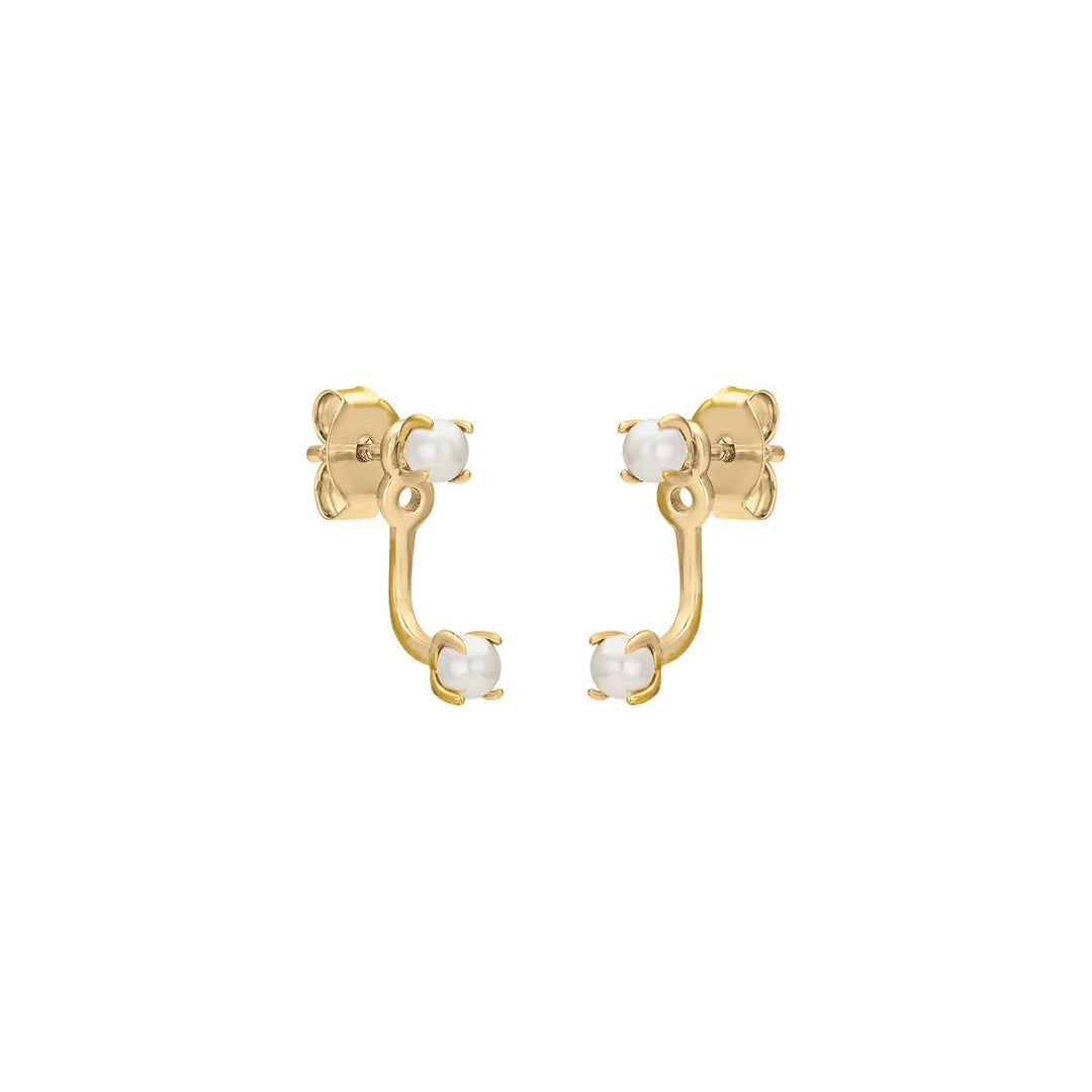 Dainty Front &amp; Back Stud Earring Pearl-Embark Fine Jewelry
