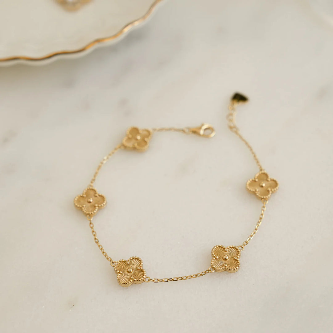 Four Leaf Clover Station Bracelet