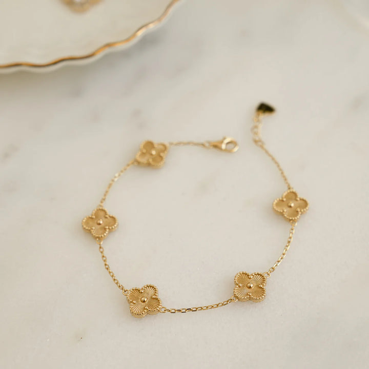 Four Leaf Clover Station Bracelet