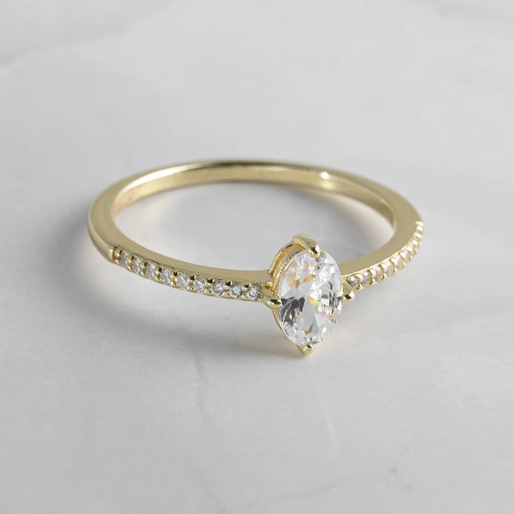 Accented Oval Compass Travel Ring