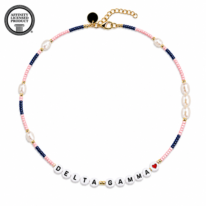 Sorority Bead and Pearl Necklace