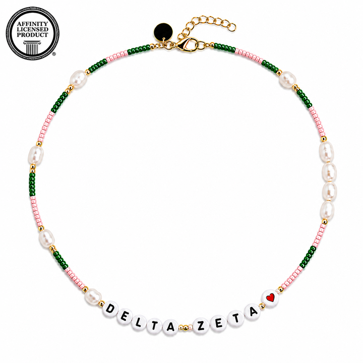 Sorority Bead and Pearl Necklace