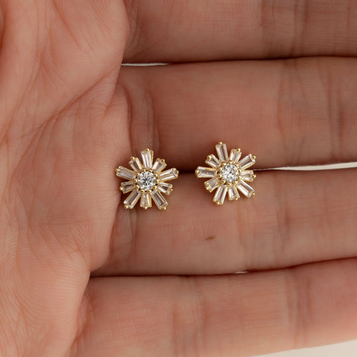 Baguette Flower Studs