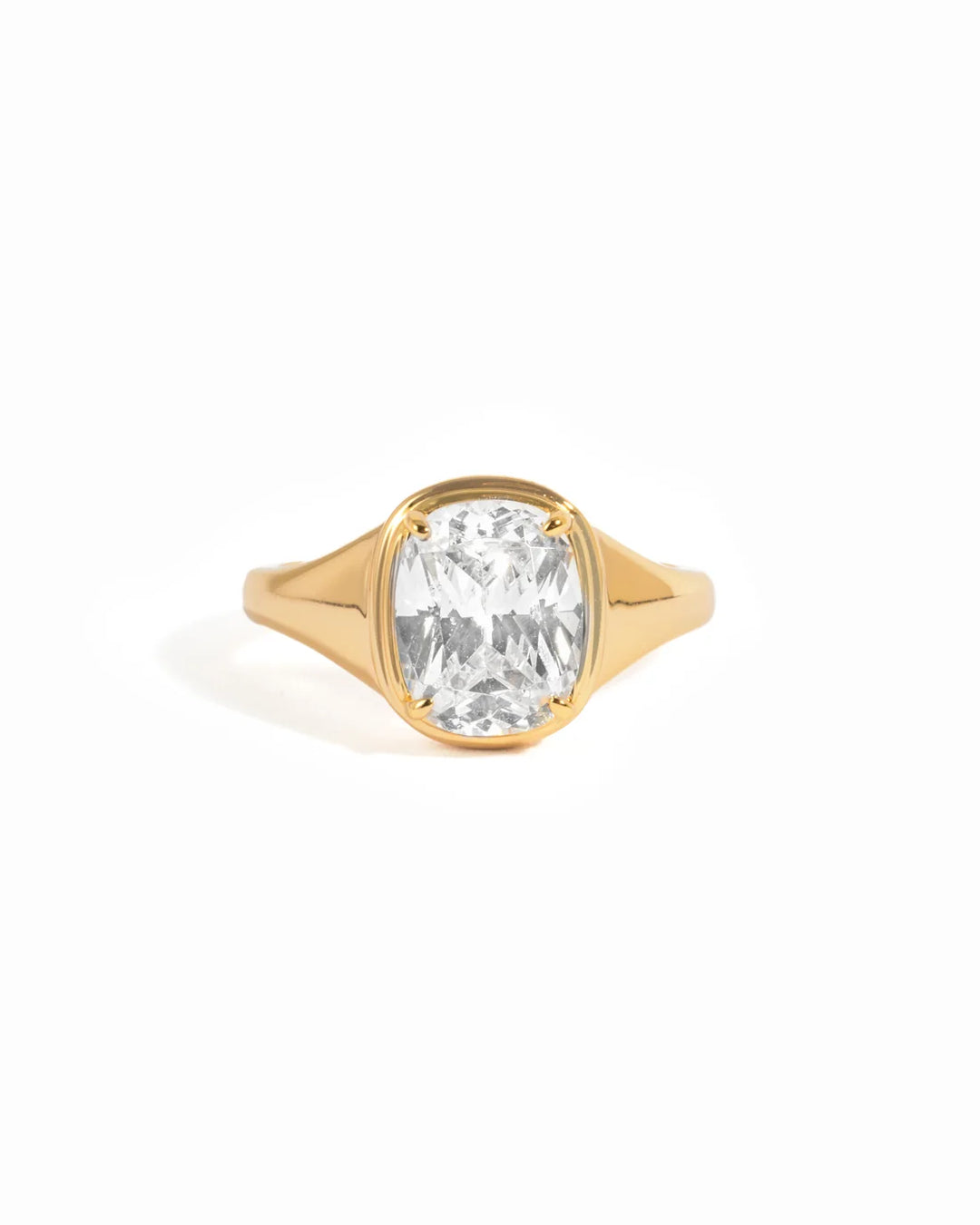 Elongated Cushion CZ Ring