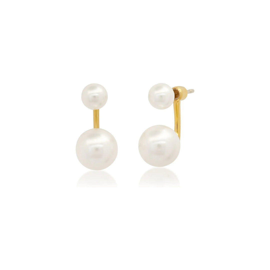 Double Freshwater Pearl J-Studs-Embark Fine Jewelry