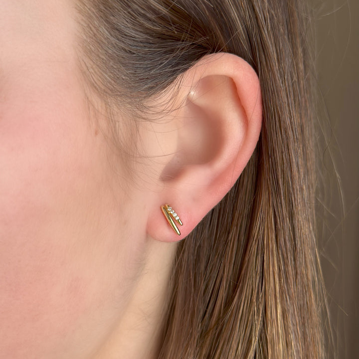 Double Bar Pave Studs