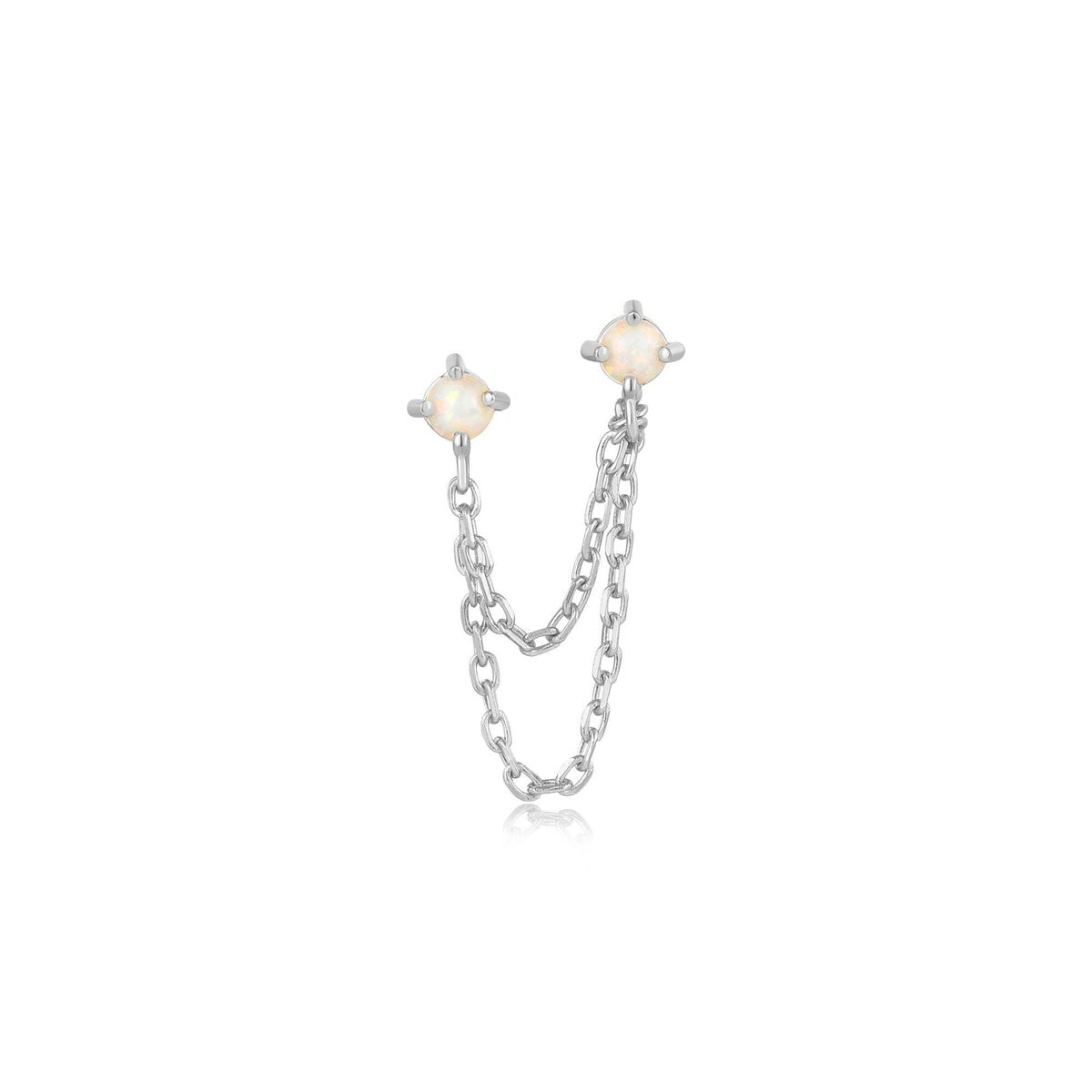 Kyoto Opal Drop Chain Double Barbell Stud