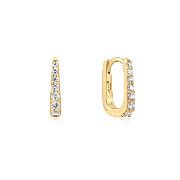 Oval Pave Huggies
