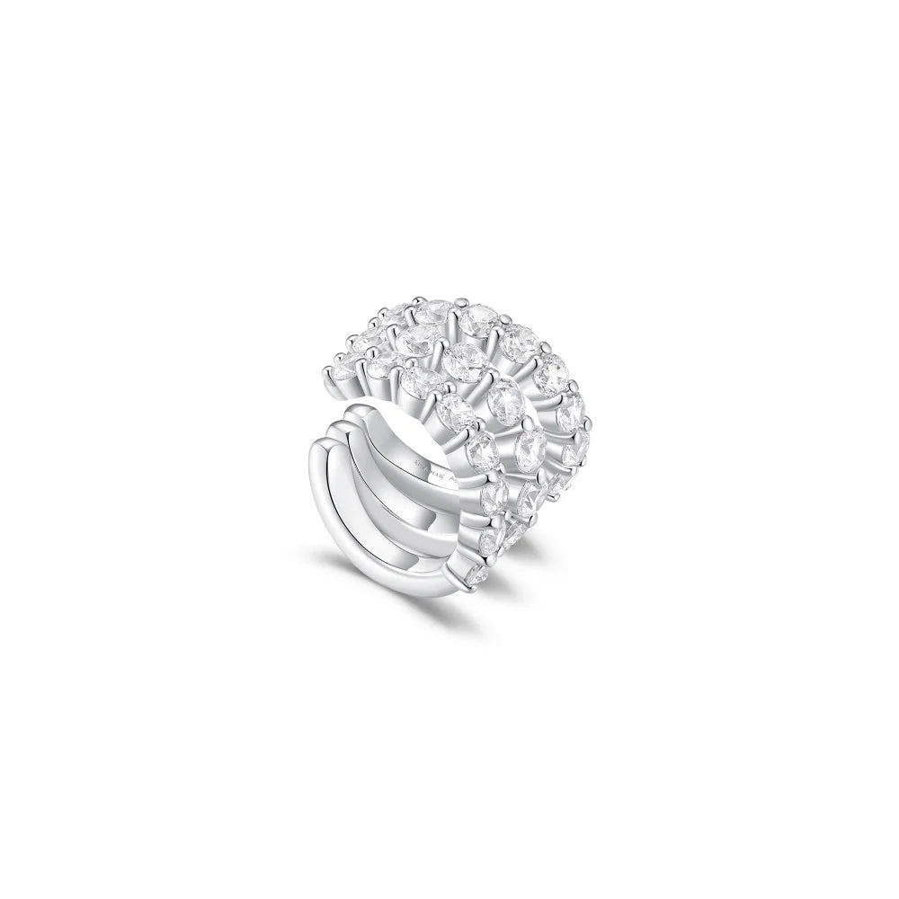 Silver Triple Wrap Ear Cuff