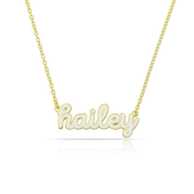 Cursive Enamel Name Necklace