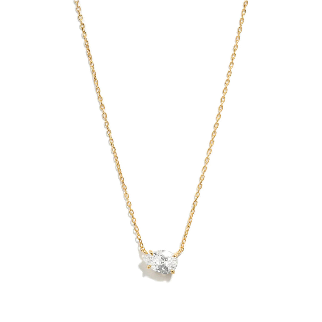East-West Pear Solitaire Necklace-Embark Fine Jewelry