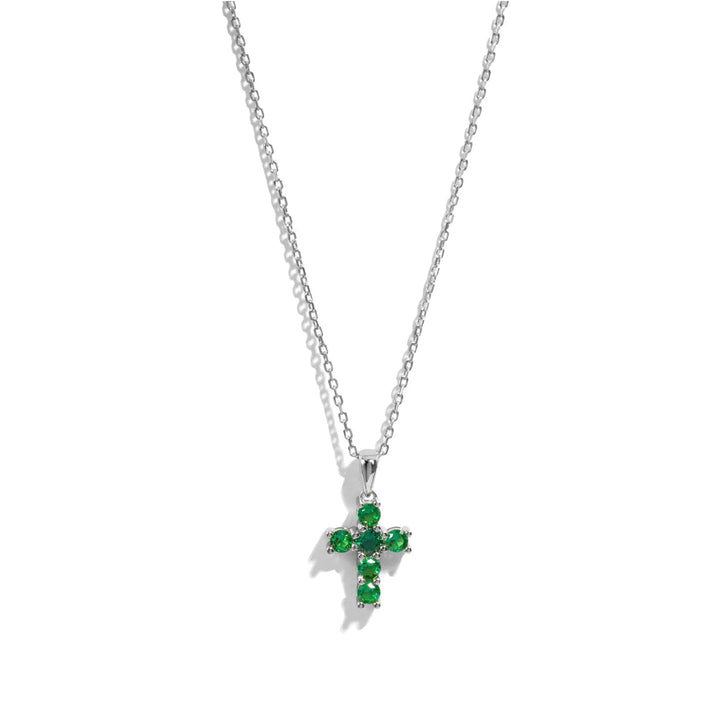 Emerald Cross Necklace-Embark Fine Jewelry