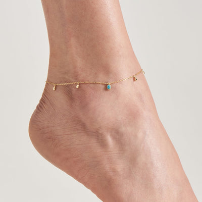 Turquoise Drop Pendant Anklet