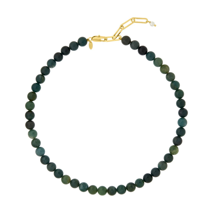 Fall Mini Paloma Necklace Moss Agate-Embark Fine Jewelry