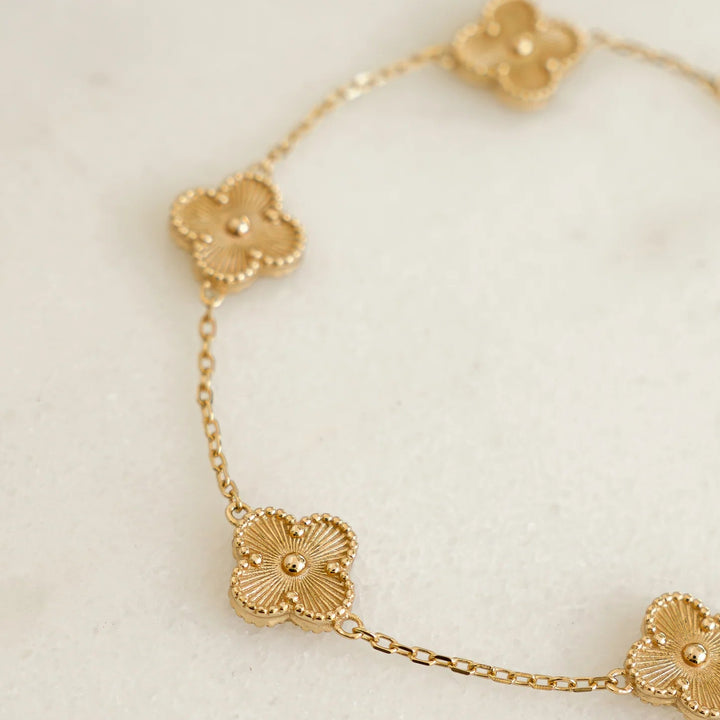 Four Leaf Clover Station Bracelet