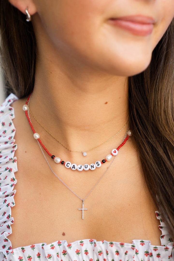 Gameday Bead and Pearl Necklace