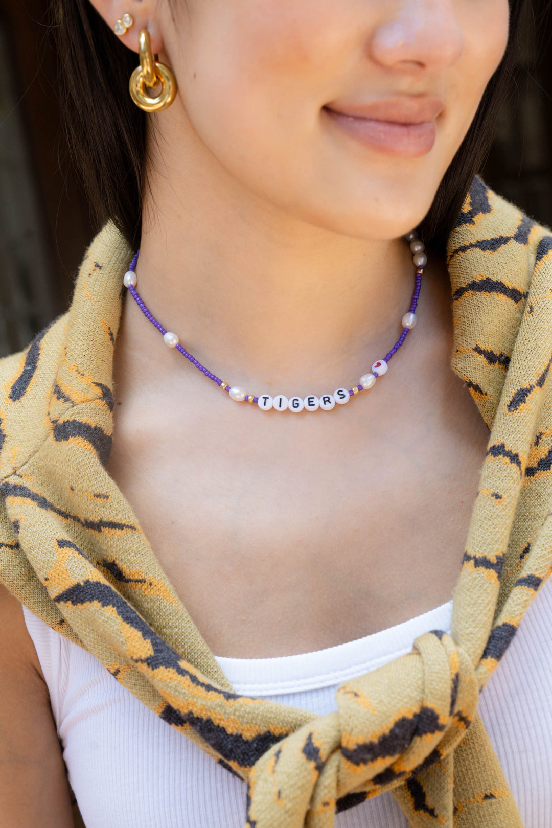 Gameday Bead and Pearl Necklace