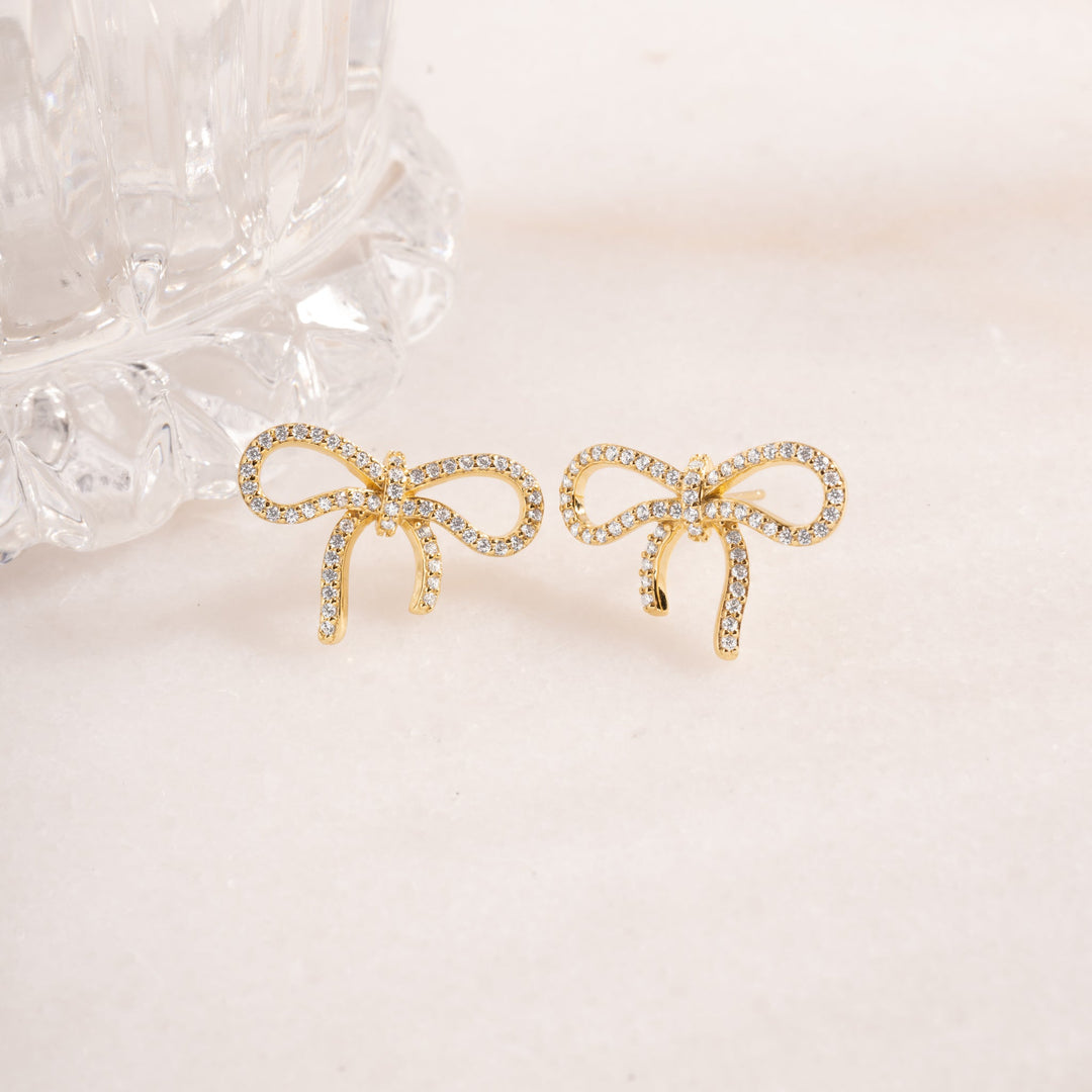 Pave Bow Studs