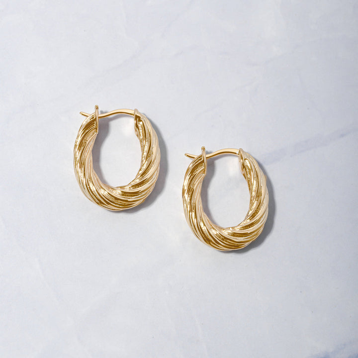 Oval Textured Hoops