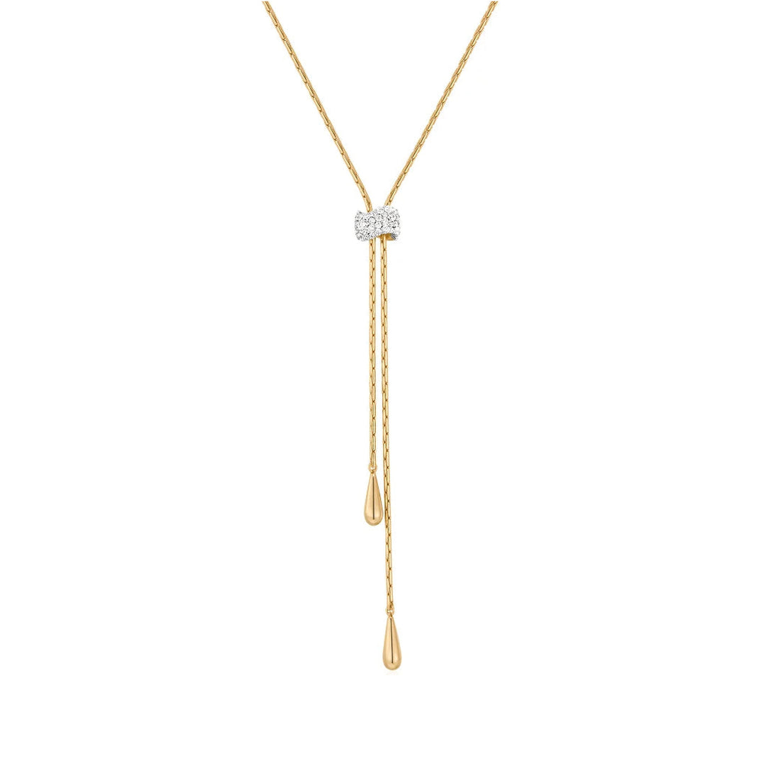 Gold Teardrop Lariat Necklace-Embark Fine Jewelry