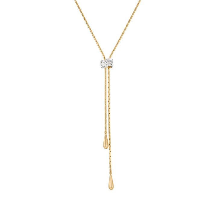 Gold Teardrop Lariat Necklace-Embark Fine Jewelry