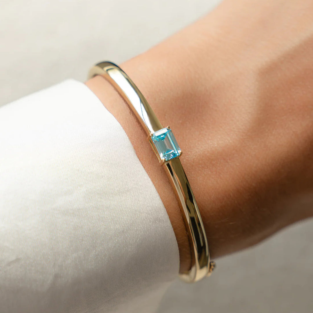 Aquamarine Baguette Bangle