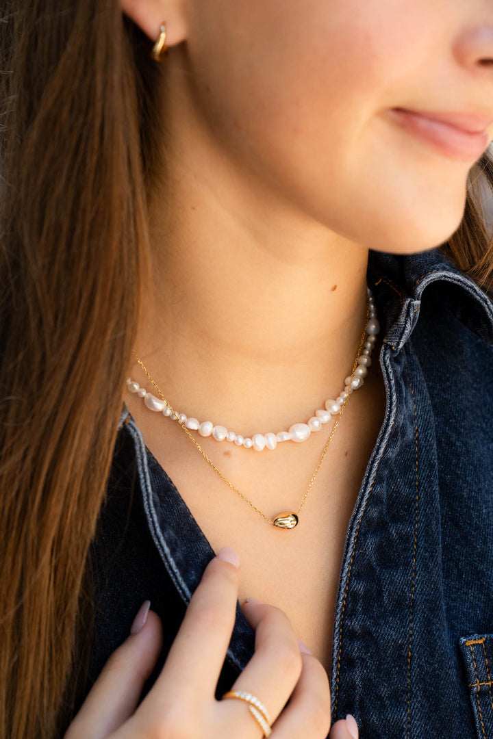 Gold Dome Pebble Necklace