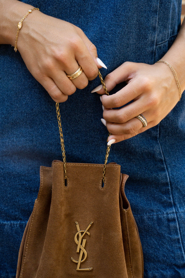 Gold Dome Organic Pebble Station Bracelet
