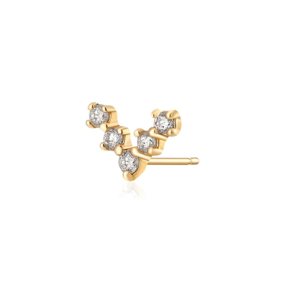 14K Diamond Wishbone Stud