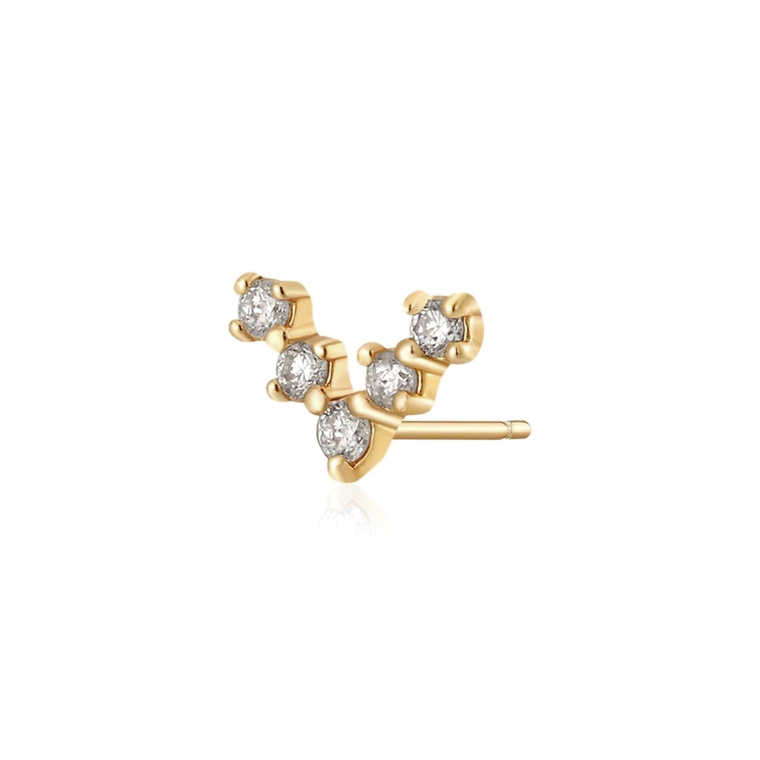 14K Diamond Wishbone Stud