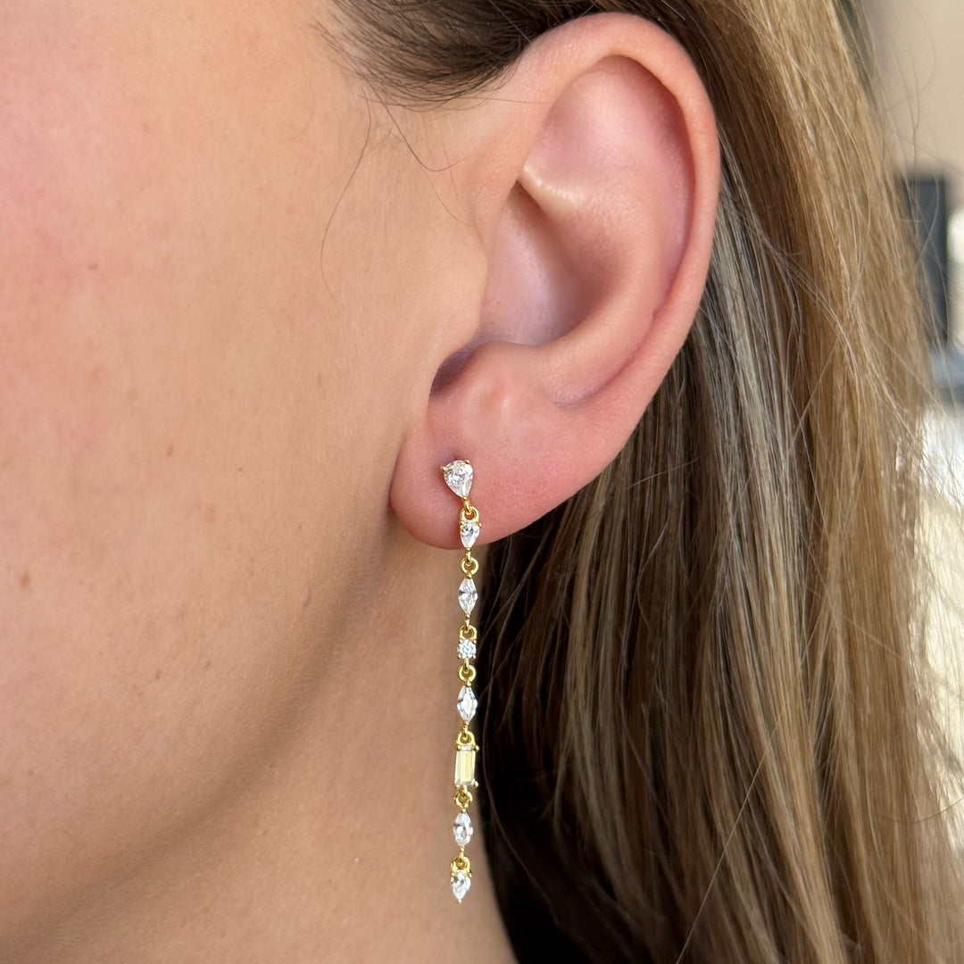 Thin Multi-Shape Drop Earrings