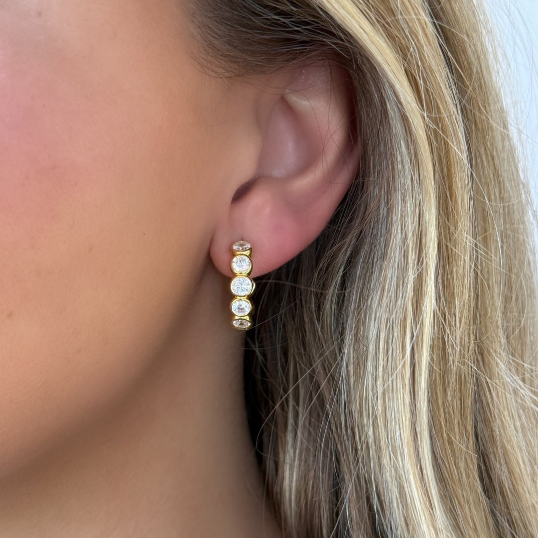 Bubble Bezel Hoops