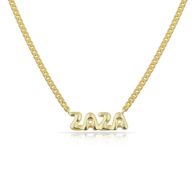 Bubble Letters Nameplate Necklace