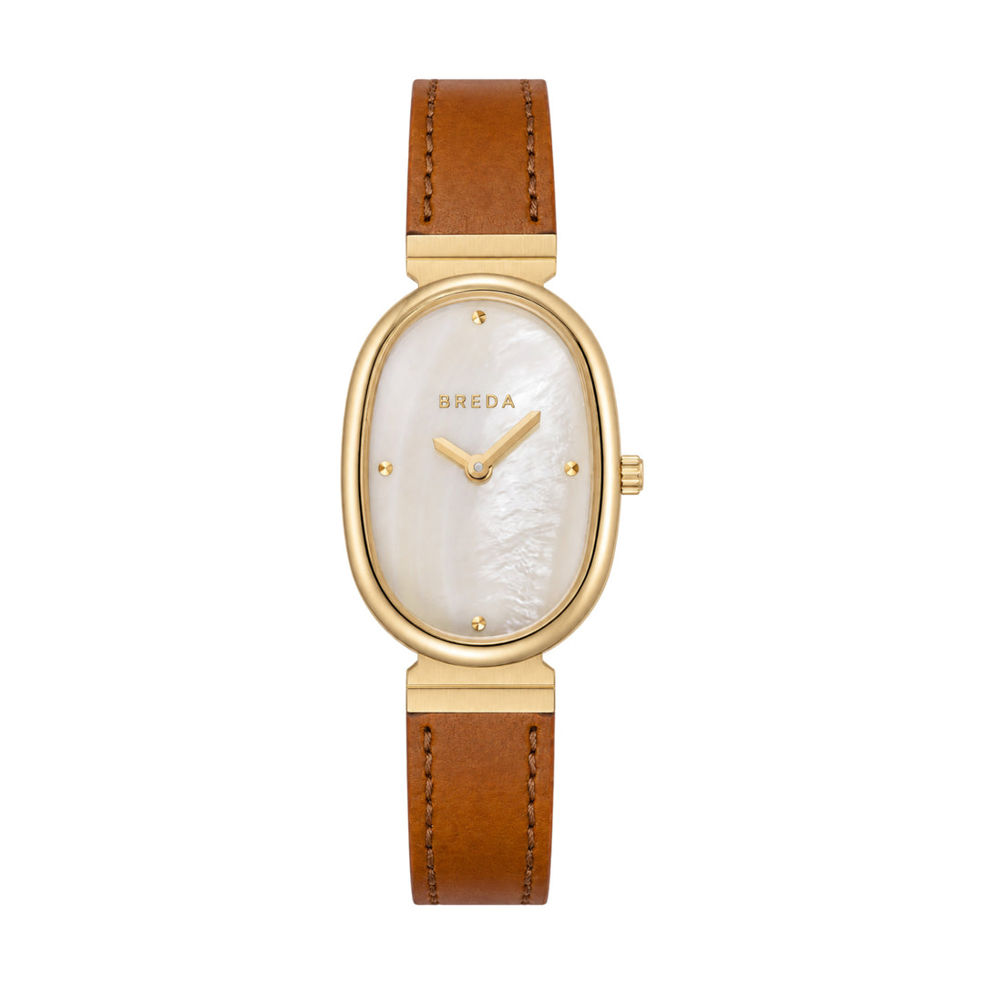 Jane Leather Band Watch Regular / Gold/Champagne/Brown-Embark Fine Jewelry