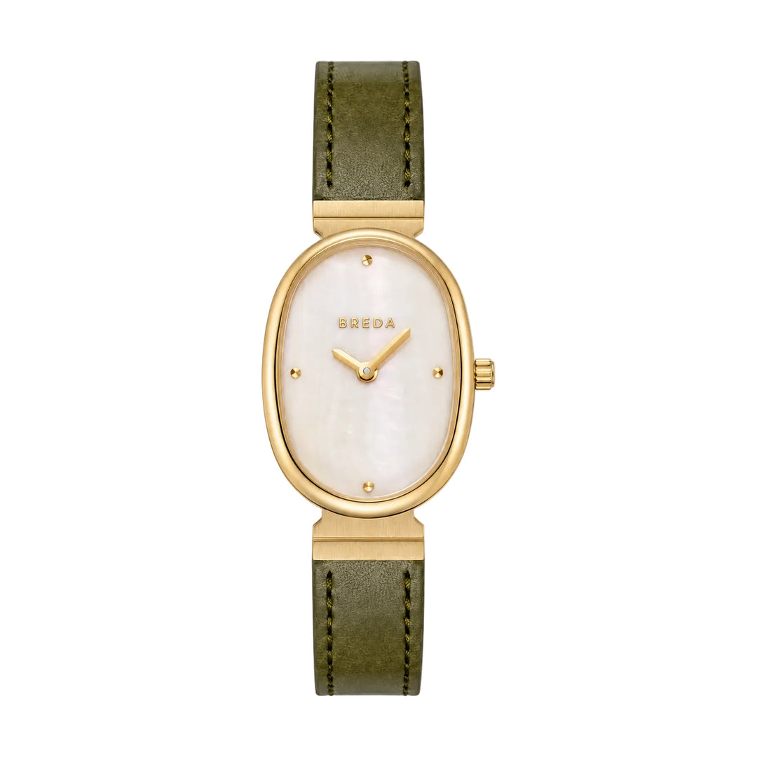 Jane Leather Band Watch Regular / Gold/Champagne/Olive-Embark Fine Jewelry