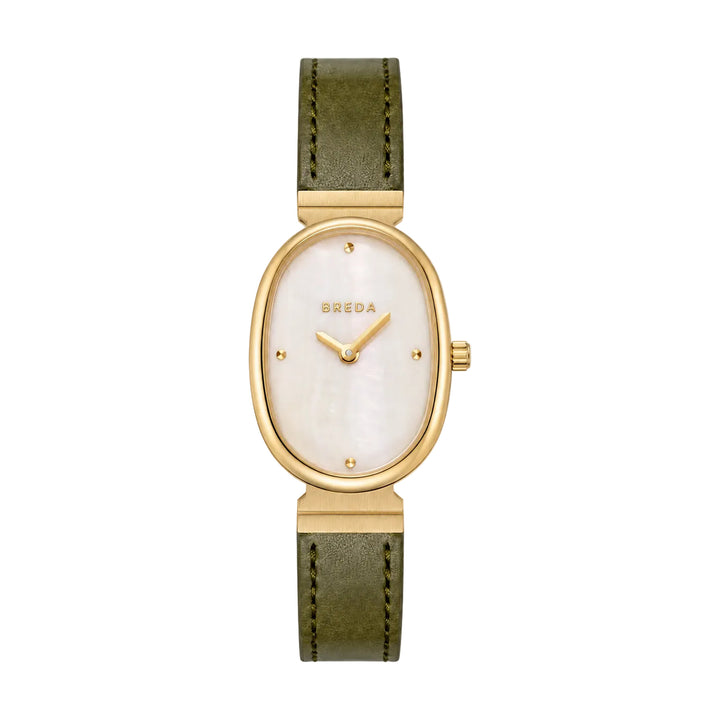 Jane Leather Band Watch Regular / Gold/Champagne/Olive-Embark Fine Jewelry