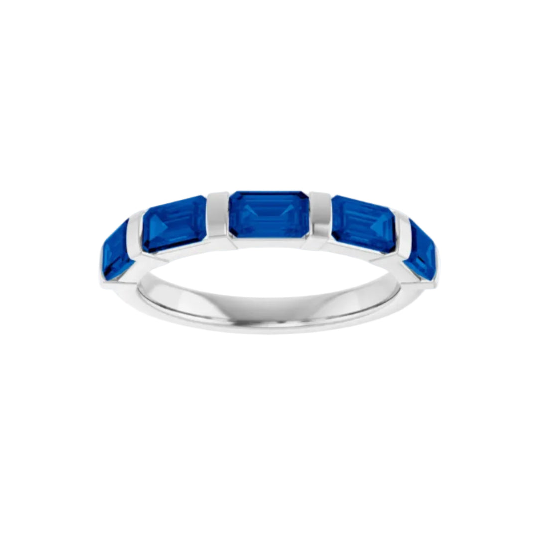 14K Emerald Diamond Anniversary Band