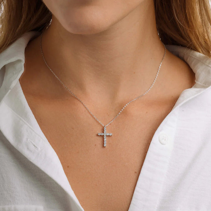 Large Studded Cross Necklace-Embark Fine Jewelry