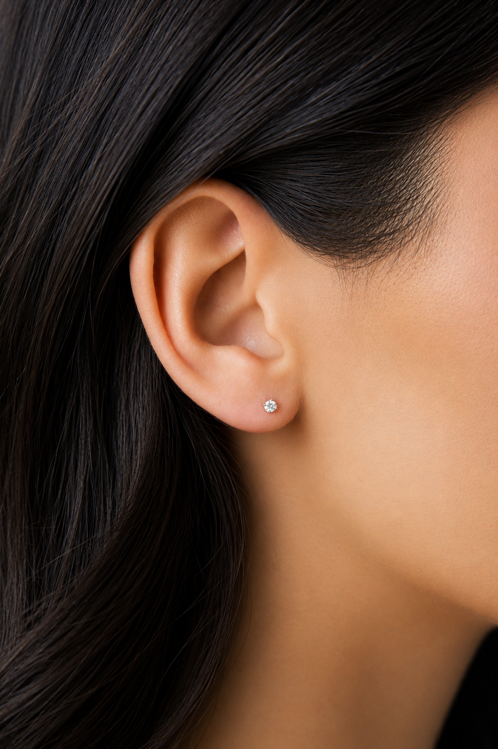 14K Round Lab Grown Diamond Flat Back (Larger)