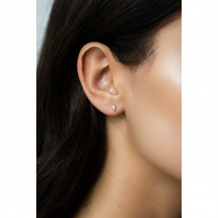 2-Prong Marquise CZ Flat Back Stud