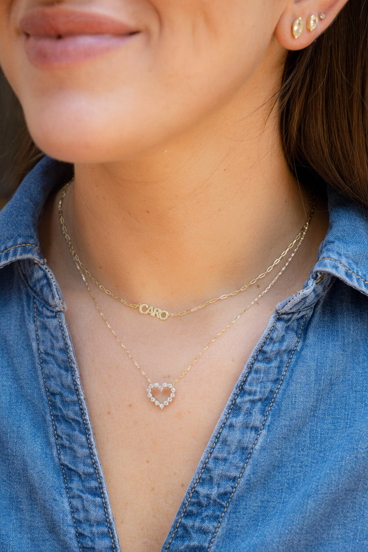 Mini Paperclip Bold Name Necklace