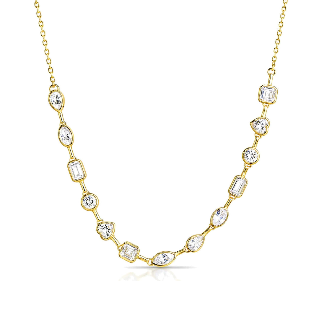 Multi Shape Stone Link Necklace-Embark Fine Jewelry