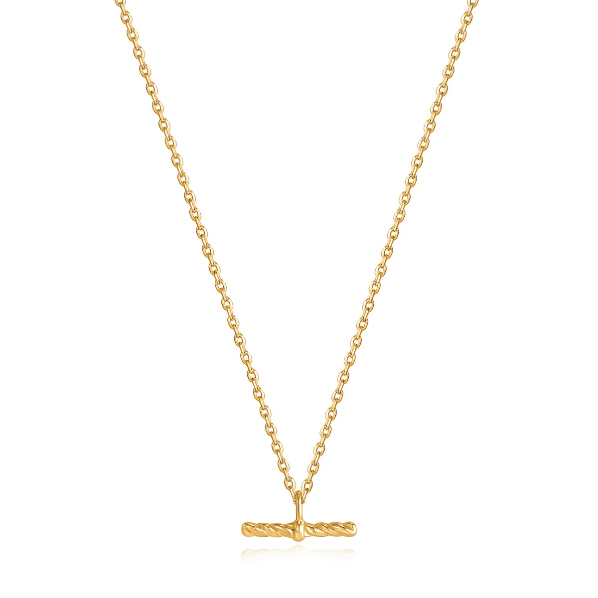 Gold Rope T-Bar Necklace