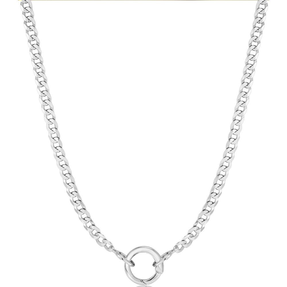 Curb Chain Charm Connector Necklace