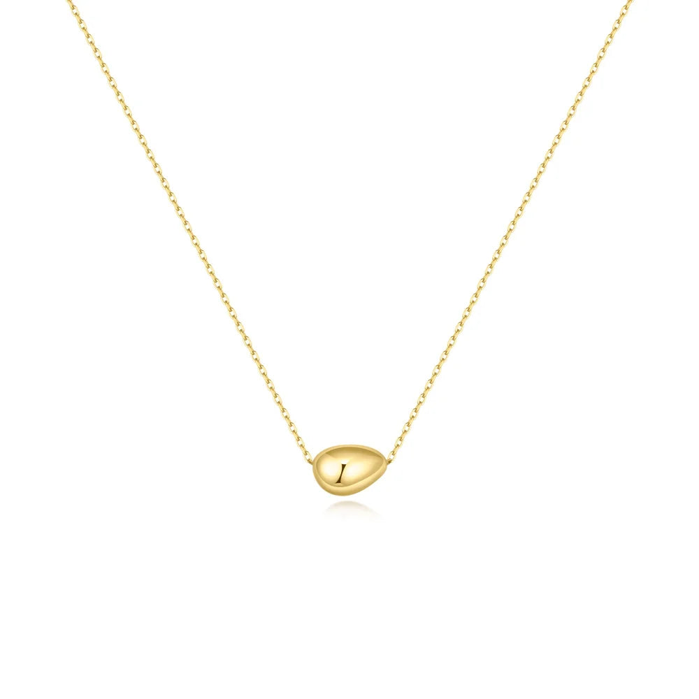 Gold Dome Pebble Necklace