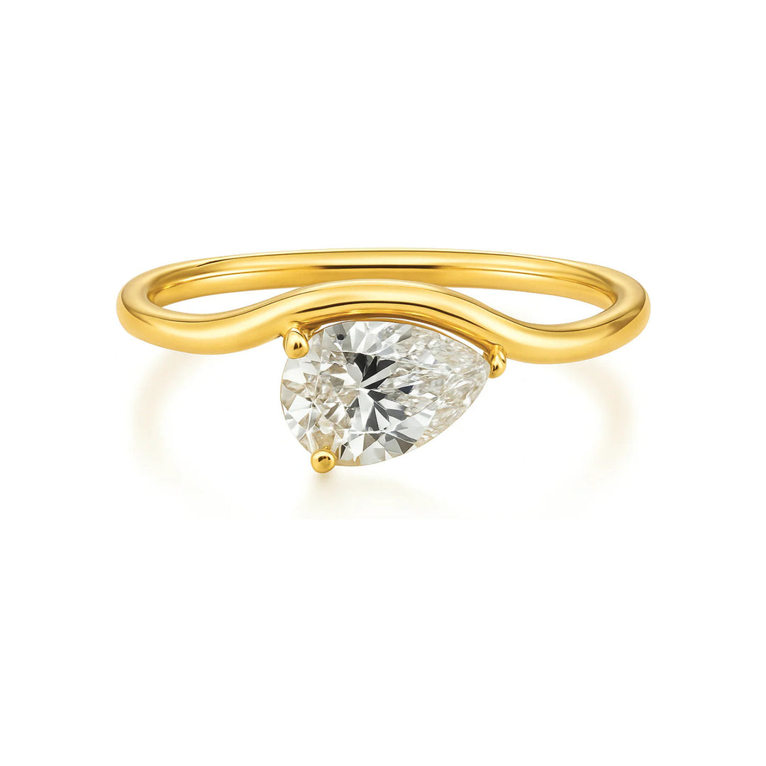 Offset Pear Solitaire Ring-Embark Fine Jewelry