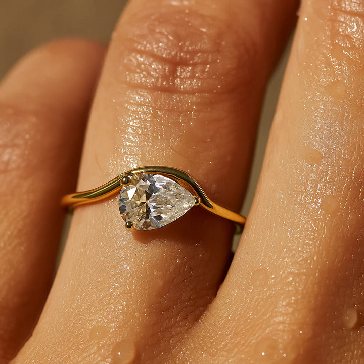 Offset Pear Solitaire Ring-Embark Fine Jewelry